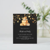 黒い金ゴールド星ギフトクリスマスパーティの招待状 (スタンド正面)