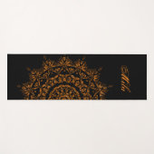 黒い金ゴールド曼荼羅の背景 ヨガマット (正面(横))