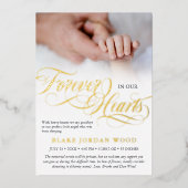 黒い金ゴールド永遠に私たちのハートベビーメモリアル 箔招待状 (正面)