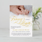 黒い金ゴールド永遠に私たちのハートベビーメモリアル 箔招待状 (立ち正面)