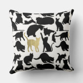 黒い金ゴールド猫 クッション (裏面)