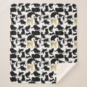 黒い金ゴールド猫 シェルパブランケット (正面)