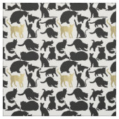 黒い金ゴールド猫 ファブリック (見本)