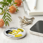 黒い金ゴールド男の子の名前ジャージー・ナンバー キーホルダー (側面)