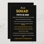 黒い金ゴールド真実または挑戦バチェロレッテゲーム 招待状 (正面/裏面)