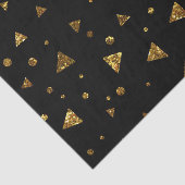 黒い金ゴールド紙吹雪の水玉模様エレガント三角形 薄葉紙 (詳細)