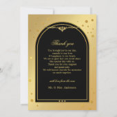 黒い金ゴールド紙吹雪の結婚きらめきの写真 サンキューカード (裏面)