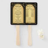 黒い金ゴールド紙吹雪スパーク結婚ズ ハンドファン (正面&裏面)