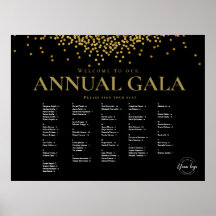 黒い金ゴールド紙吹雪会社のイベント座席表