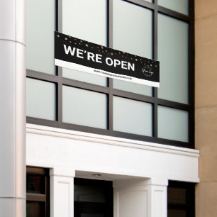 黒い金ゴールド紙吹雪営業を開始 横断幕