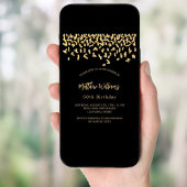 黒い金ゴールド紙吹雪誕生日 招待状