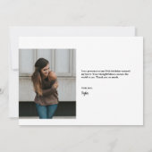 黒い金ゴールド紙吹雪50歳の誕生日カスタム写真 サンキューカード (裏面)