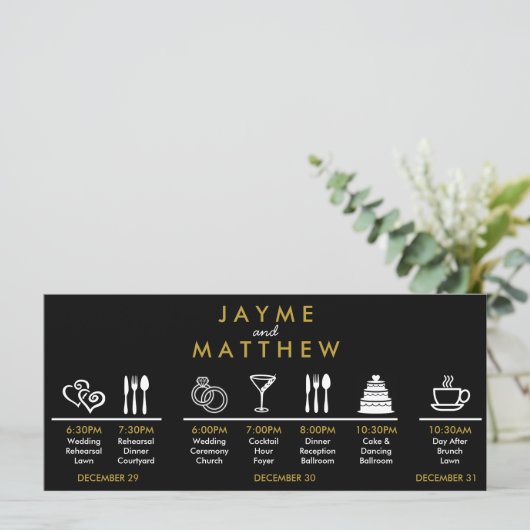 黒い金ゴールド結婚のタイムラインへようこそバッグ注 (スタンド正面)