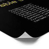 黒い金ゴールド結婚アールデコの座席表 ポスター (角)