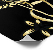 黒い金ゴールド縁どポートレート写真 ポスター (角)