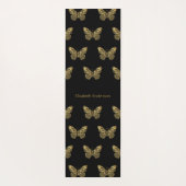 黒い金ゴールド蝶の名前 ヨガマット (裏面)