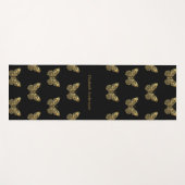黒い金ゴールド蝶の名前 ヨガマット (正面(横))