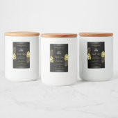 黒い金ゴールド製品ラベル熱帯フラワーロゴ フードラベル (ボトル)