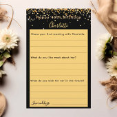 黒い金ゴールド誕生日ウィズカード