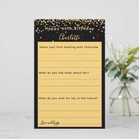 黒い金ゴールド誕生日ウィズカード (スタンド正面)