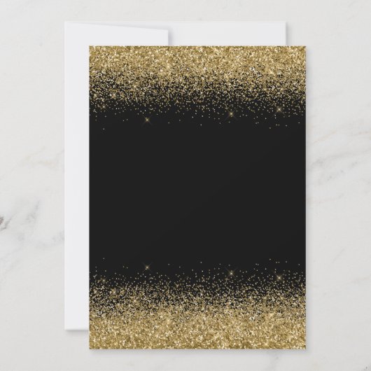 黒い金ゴールド誕生日パーティーの招待 招待状 (裏面)