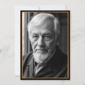 黒い金ゴールド100番目の誕生日写真 招待状 (裏面)