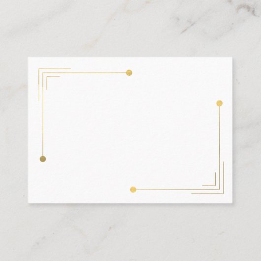 黒い金ゴールド1920sデコミニウェディング日付を保存 名刺 (裏面)