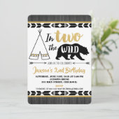 黒い金ゴールド2の野生の第2誕生日の招待の男の子 招待状 (スタンド正面)