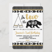 黒い金ゴールド2の野生の第2誕生日の招待の男の子 招待状 (正面)