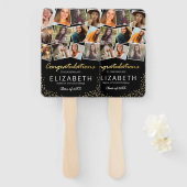 黒い金ゴールド2025卒業写真 ハンドファン (正面&裏面)