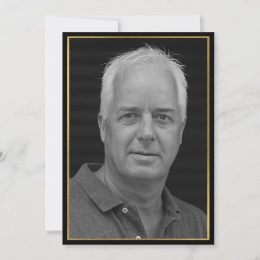 黒い金ゴールド60誕生日写真 招待状 (裏面)