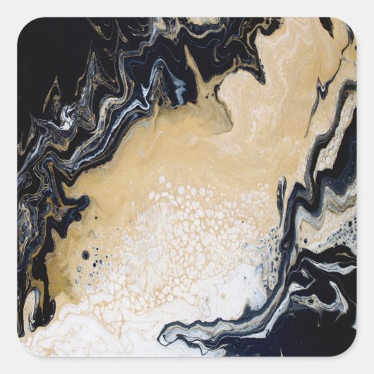 黒い金ゴールド スクエアシール (正面)