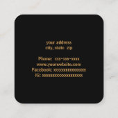黒い金ゴールド スクエア名刺 (裏面)
