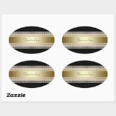 黒い金ゴールド 楕円形シール (シート)