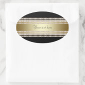 黒い金ゴールド 楕円形シール (バッグ)