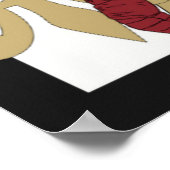 黒い金ゴールド(紋章の)フラ・ダ・リクロウフィッシュパーティーバナー ポスター (角)