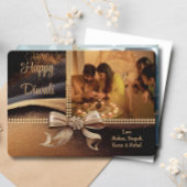 黒い金ゴールドDiwaliフォトグリーティング シーズンカード