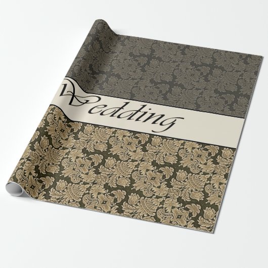 黒い金ブロケードの結婚 ラッピングペーパー (アンロールド)
