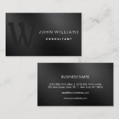 黒い金属の専門のモダンなモノグラム 名刺 (正面/裏面)