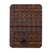 黒い金属の補強材を備えた古い木製ドア マグネット (縦)
