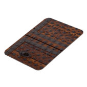 黒い金属の補強材を備えた古い木製ドア マグネット (左側)