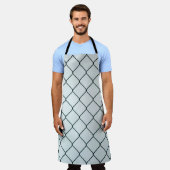 黒い金属チェーンリンクフェンス エプロン (着用した状態)