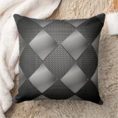 黒い金属及び網のダイヤモンドパターン装飾用クッション クッション (ブランケット)