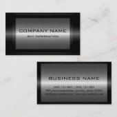 黒い金属銀製灰色の鋼鉄金属の一見 名刺 (正面/裏面)