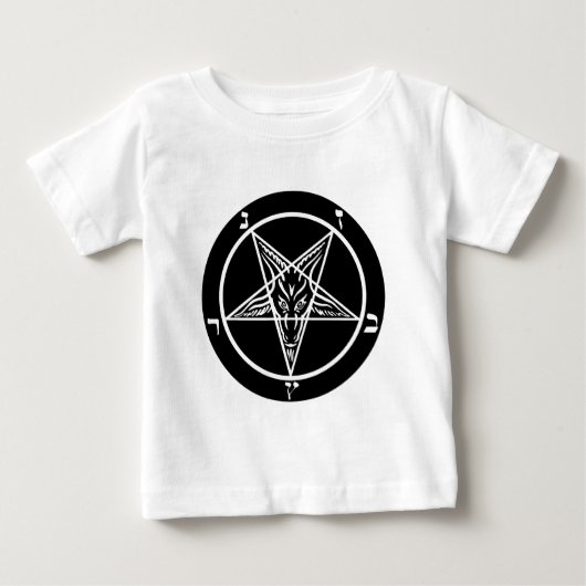 黒い金属、baphomet、暗闇の主! ベビーTシャツ (正面)