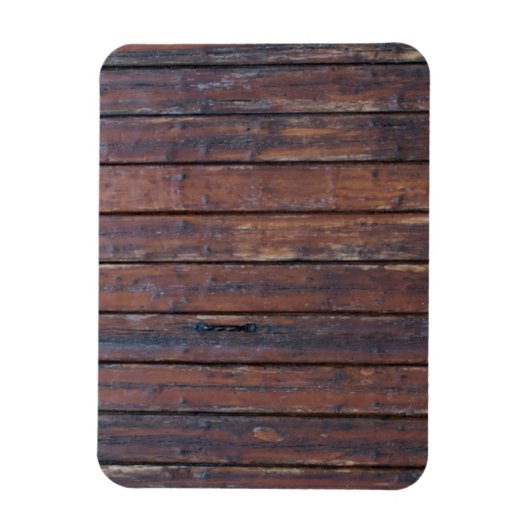 黒い鉄の支えを持つ古い茶色の木製ドア マグネット (縦)
