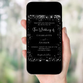 黒い銀が輝くエレガント贅沢結婚の 招待状