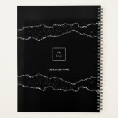 黒い銀の瑪瑙の大理石ビジネスのロゴ プランナー手帳 (裏面)