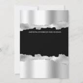 黒い銀の赤いローズマスカレードブライダルシャワー 招待状 (裏面)