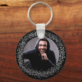 黒い銀色の写真のボーイフレンド キーホルダー (裏面)